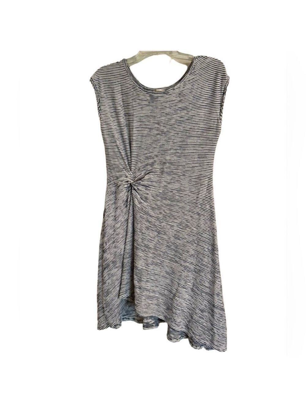 Women's Max Studio Striped Knotted Dress - Size L - White/Black